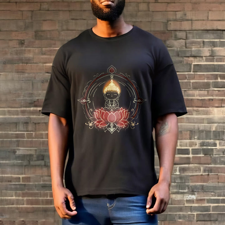 Buddha Stones Joyful Buddha Lotus Mandala Pattern Tee T-shirt - image 6