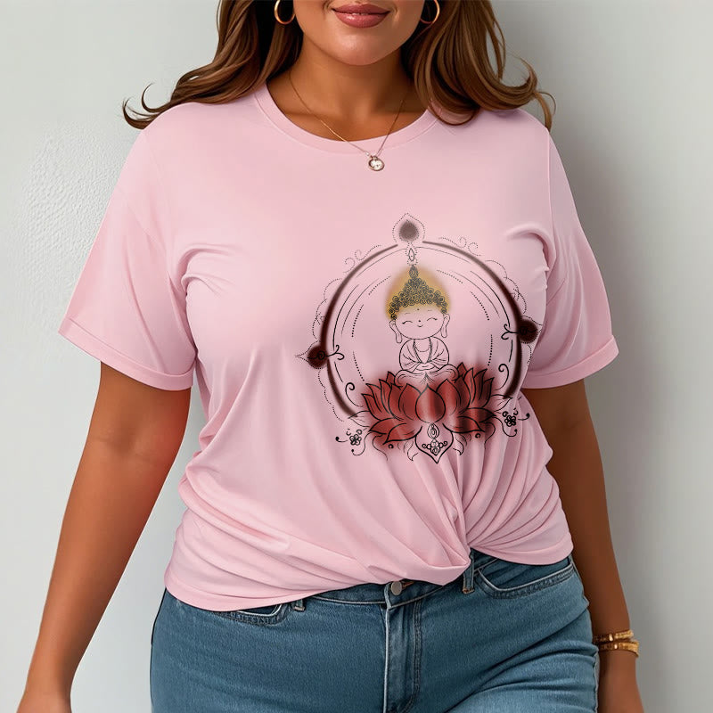 Buddha Stones Joyful Buddha Lotus Mandala Pattern Tee T-shirt - image 13
