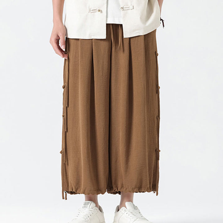 Buddha Stones Casual Loose Lanyard Design Waist Rope Men's 7-8 Length Spandex Pants With Pockets - Peru - US/UK/AU46，EU56 (5XL) - image 32