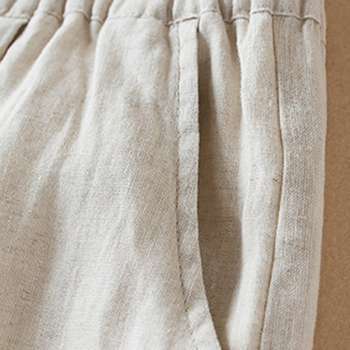 Buddha Stones Colored Thread 7-8 Length Women's Harem Cotton Linen Pants With Pockets - image 5