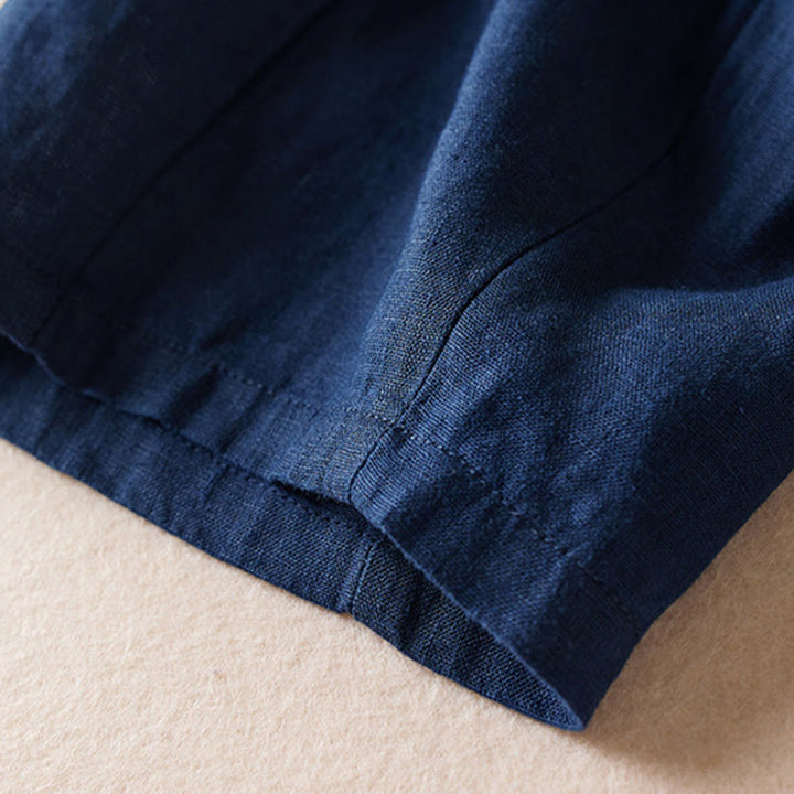 Buddha Stones Colored Thread 7-8 Length Women's Harem Cotton Linen Pants With Pockets - image 11