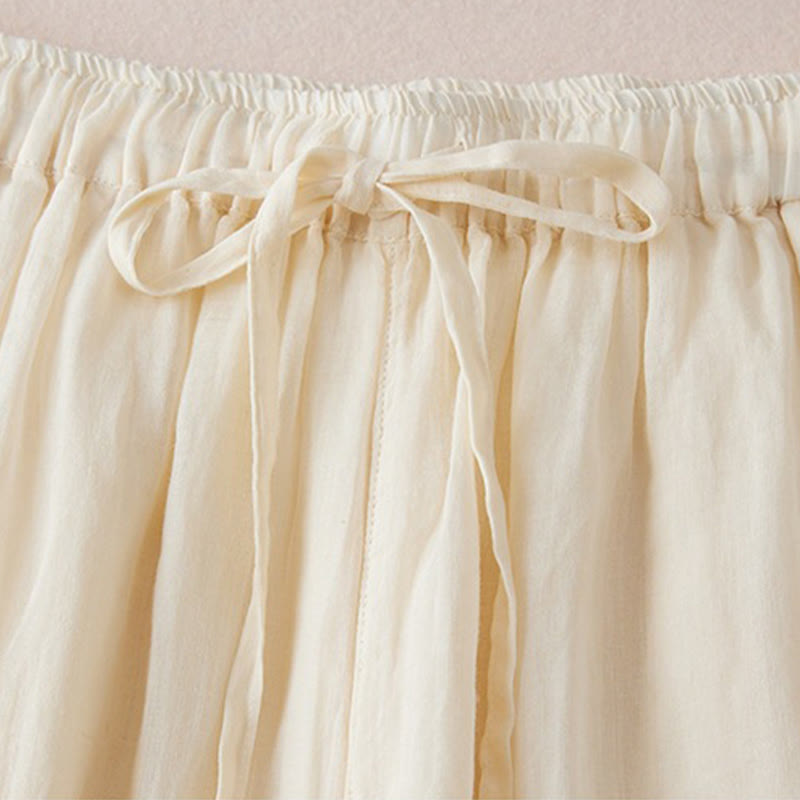 Buddha Stones Casual Lining Design Cotton Women's 7-8 Length Wide Leg Pants With Pockets - image 5