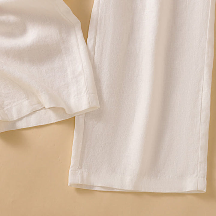 Buddha Stones Casual Straight Leg Design Cotton Women's 7-8 Length Wide Leg Pants With Pockets - image 31