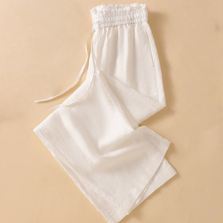 Buddha Stones Casual Straight Leg Design Cotton Women's 7-8 Length Wide Leg Pants With Pockets - image 29