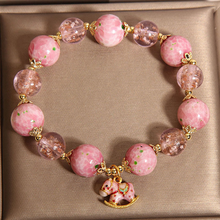 Buddha Stones Rocking Horse Liuli Bracelet - image 3