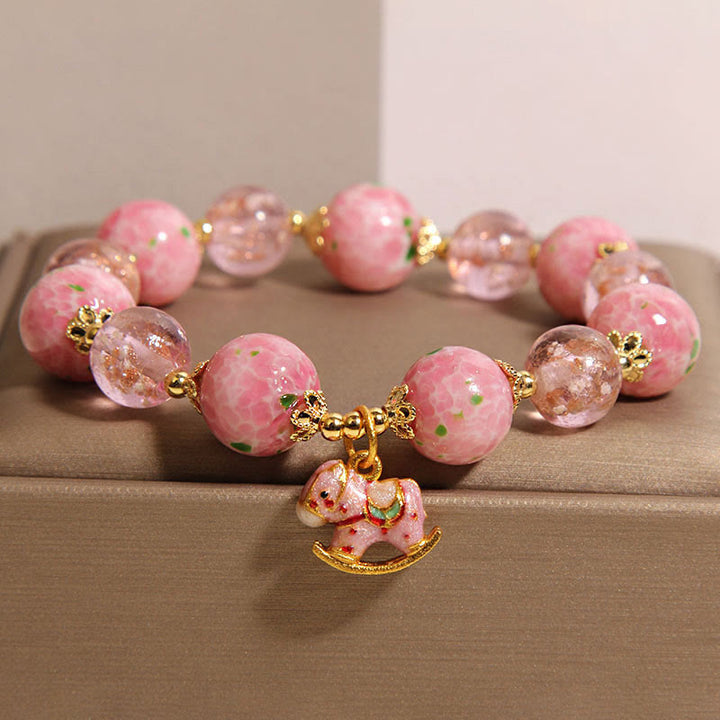 Buddha Stones Rocking Horse Liuli Bracelet - image 2