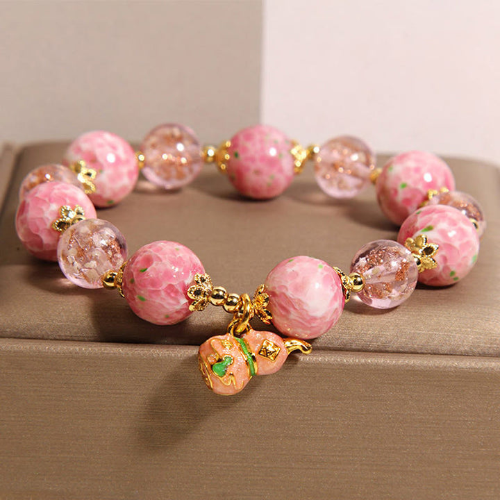 Buddha Stones Gourd Liuli Bracelet - Liuli(Wrist Circumference 16-17cm) - image 0