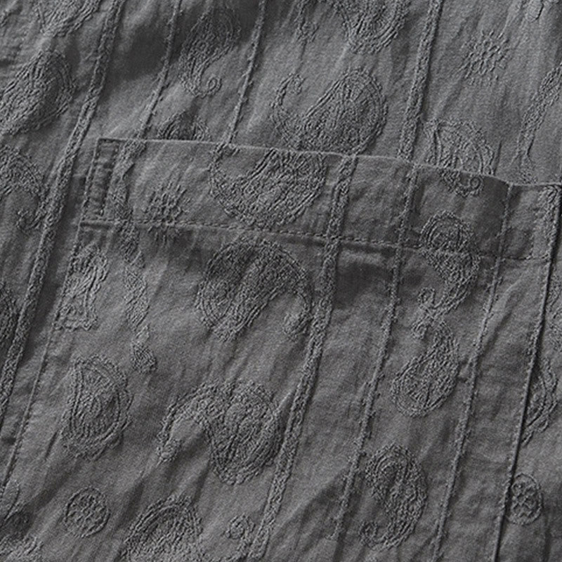Buddha Stones Commute Plain Buttons Men's Short Sleeve Shirt With Pockets - image 8