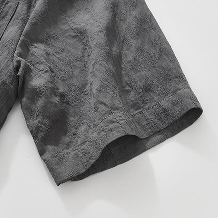 Buddha Stones Commute Plain Buttons Men's Short Sleeve Shirt With Pockets - image 6