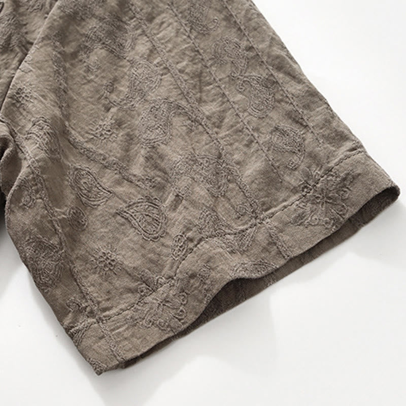 Buddha Stones Commute Plain Buttons Men's Short Sleeve Shirt With Pockets - image 20