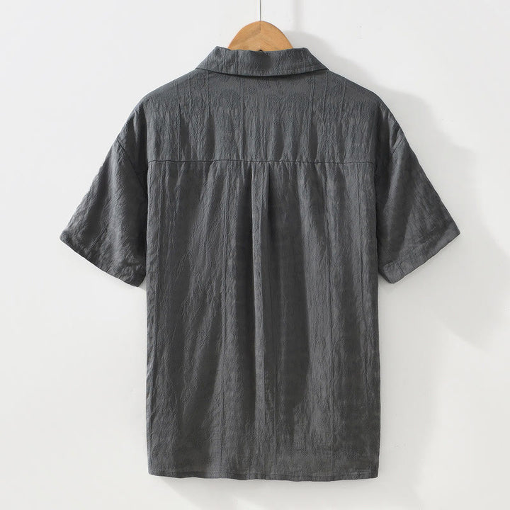 Buddha Stones Commute Plain Buttons Men's Short Sleeve Shirt With Pockets - image 2