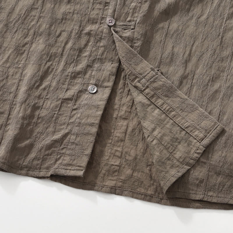 Buddha Stones Commute Plain Buttons Men's Short Sleeve Shirt With Pockets - image 21