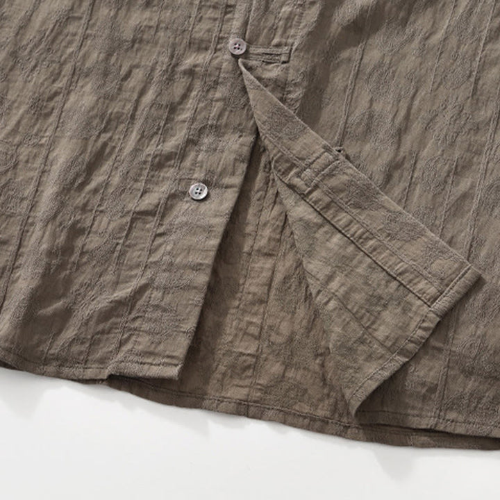 Buddha Stones Commute Plain Buttons Men's Short Sleeve Shirt With Pockets - image 21