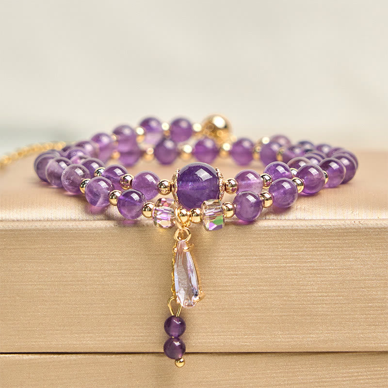 Buddha Stones Natural Amethyst Beads Balance Multi-layer Bracelet - Amethyst (Wrist Circumference: 15-21cm) - image 0
