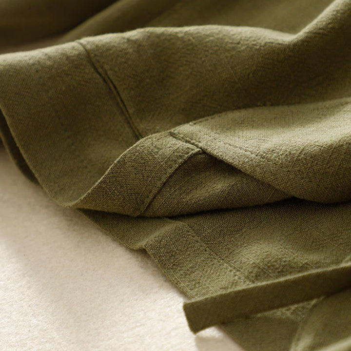 Buddha Stones Women's Cotton Linen Frog-Button Long Sleeve Jacket With Pockets - image 8