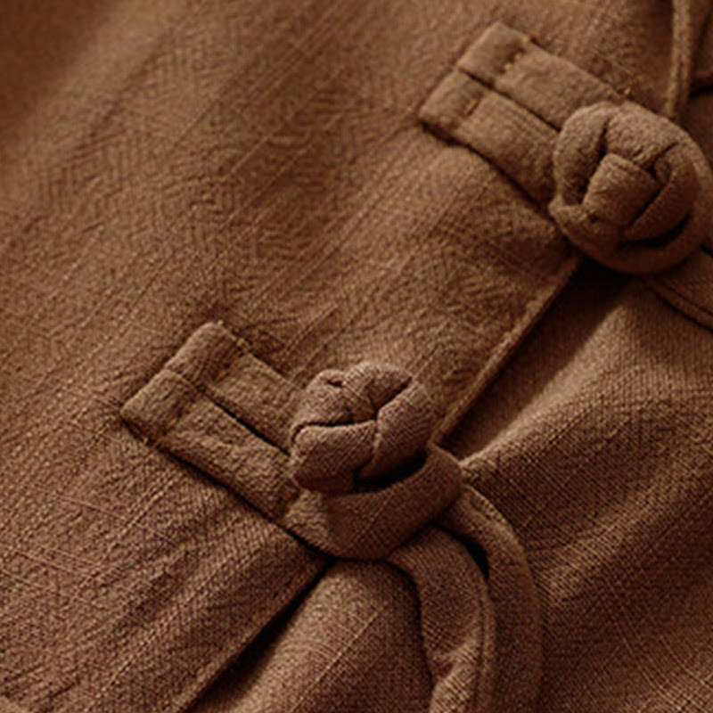 Buddha Stones Women's Cotton Linen Frog-Button Long Sleeve Jacket With Pockets - image 31