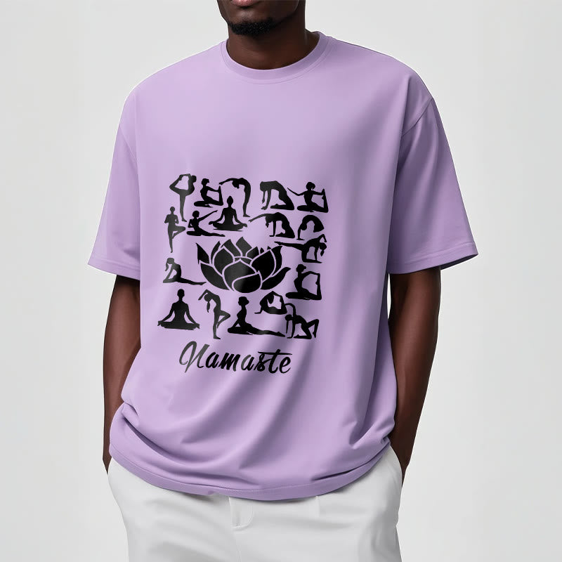 Buddha Stones Casual Lotus Flower Various Yoga Poses Pattern Tee T-shirt - image 17
