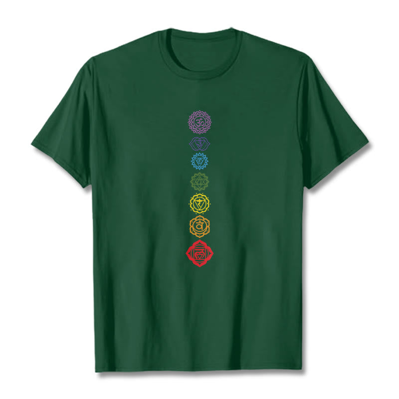 Buddha Stones Casual Colorful Circles Om Mani Padme Hum Pattern Tee T-Shirt - ForestGreen - 2XL - image 10