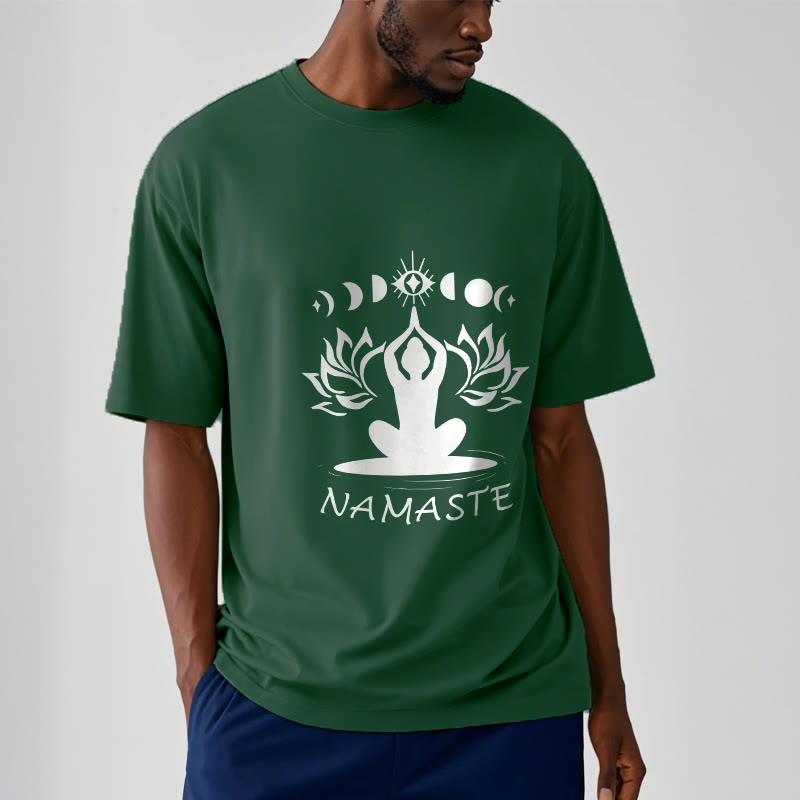 Buddha Stones Casual Meditative Figure Lotus Moon Eye Pattern Tee T-shirt - image 12