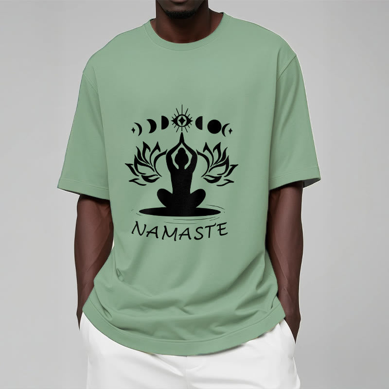Buddha Stones Casual Meditative Figure Lotus Moon Eye Pattern Tee T-shirt - image 16