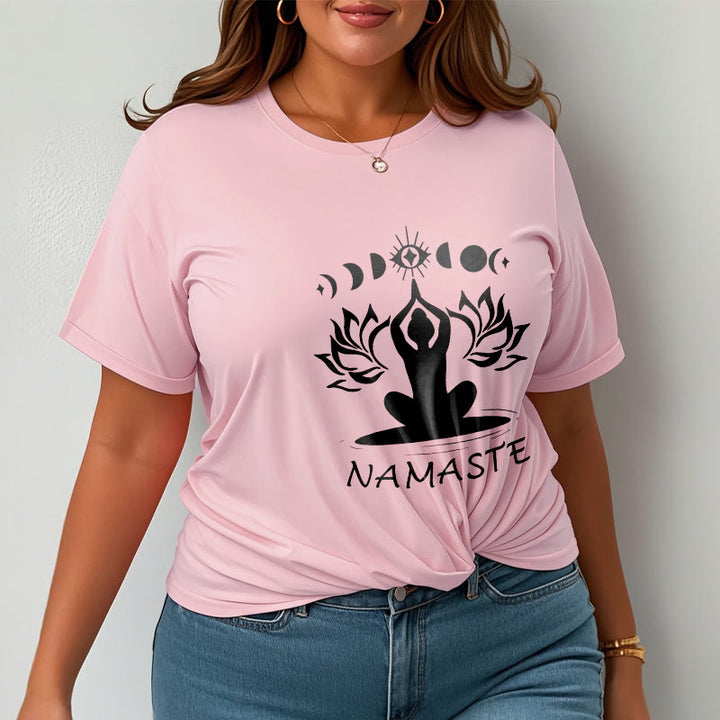 Buddha Stones Casual Meditative Figure Lotus Moon Eye Pattern Tee T-shirt - image 14
