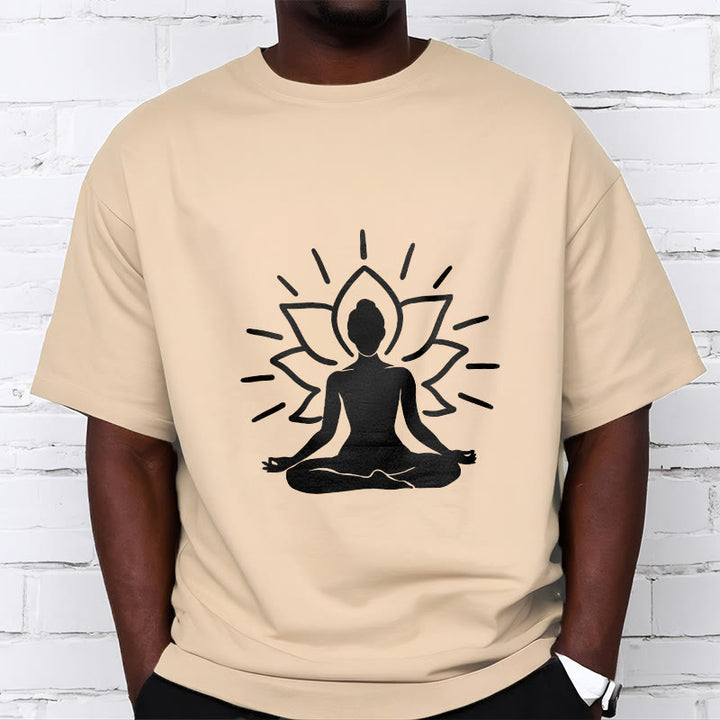 Buddha Stones Casual Meditative Figure Lotus Pattern Tee T-shirt - image 11