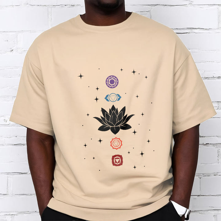 Buddha Stones Casual Lotus Flower Chakras Pattern Tee T-Shirt - image 9