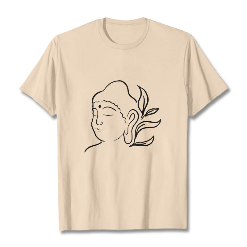 Buddha Stones Casual Buddha Face Pattern Tee T-shirt - Bisque - 2XL - image 8