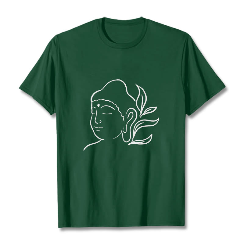 Buddha Stones Casual Buddha Face Pattern Tee T-shirt - ForestGreen - 2XL - image 10