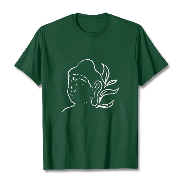 Buddha Stones Casual Buddha Face Pattern Tee T-shirt - ForestGreen - 2XL - image 10