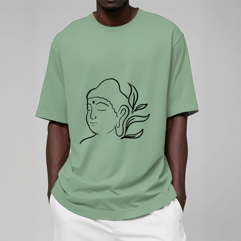 Buddha Stones Casual Buddha Face Pattern Tee T-shirt - image 15