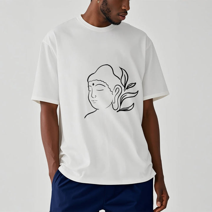 Buddha Stones Casual Buddha Face Pattern Tee T-shirt - image 6