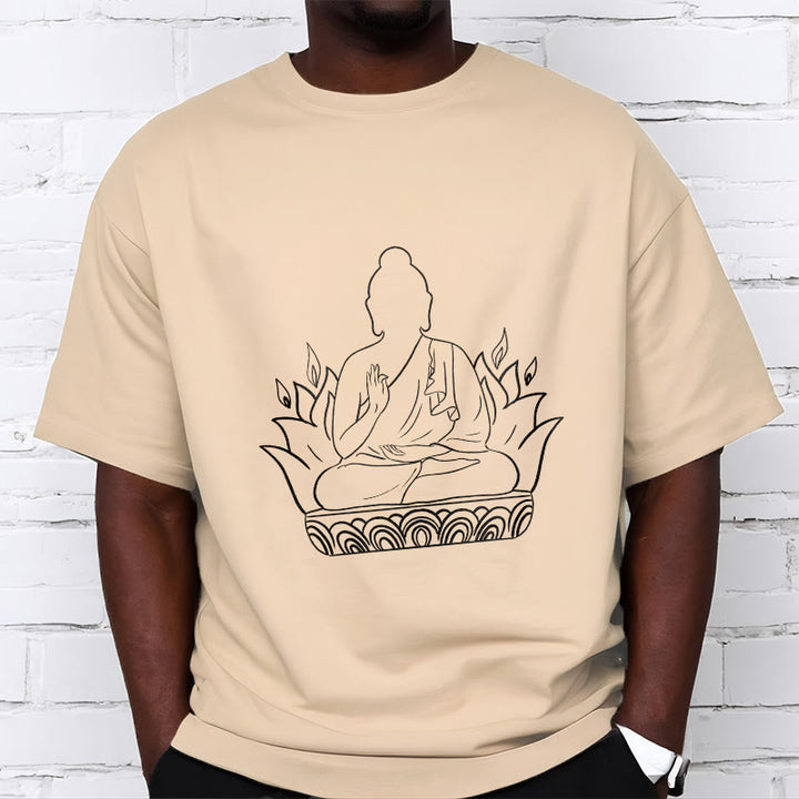 Buddha Stones Casual Meditation Buddha Pattern Tee T-shirt - image 1