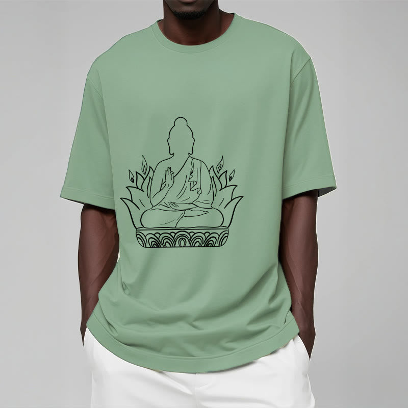 Buddha Stones Casual Meditation Buddha Pattern Tee T-shirt - image 15