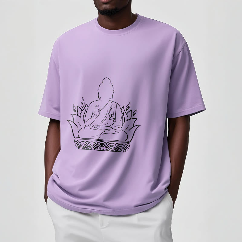 Buddha Stones Casual Meditation Buddha Pattern Tee T-shirt - image 17