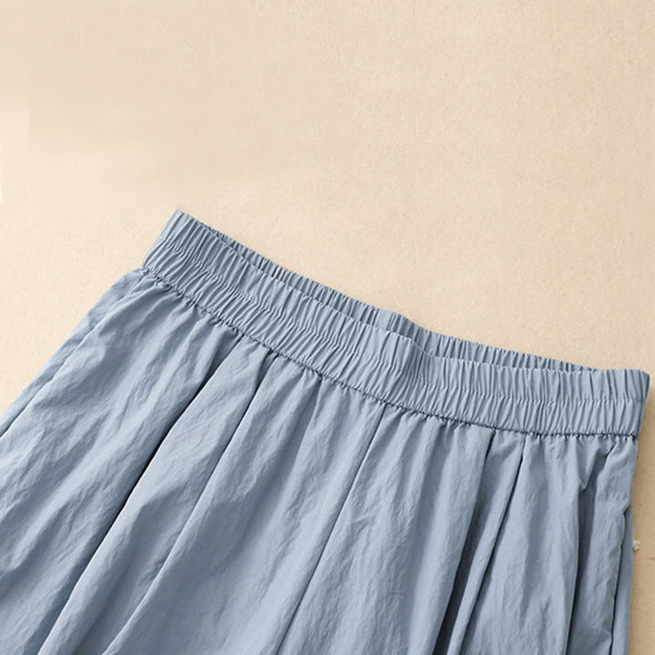 Buddha Stones Casual Hem Hollow Design Women's Cotton 7-8 Length Wide Leg Pants With Pockets - image 2