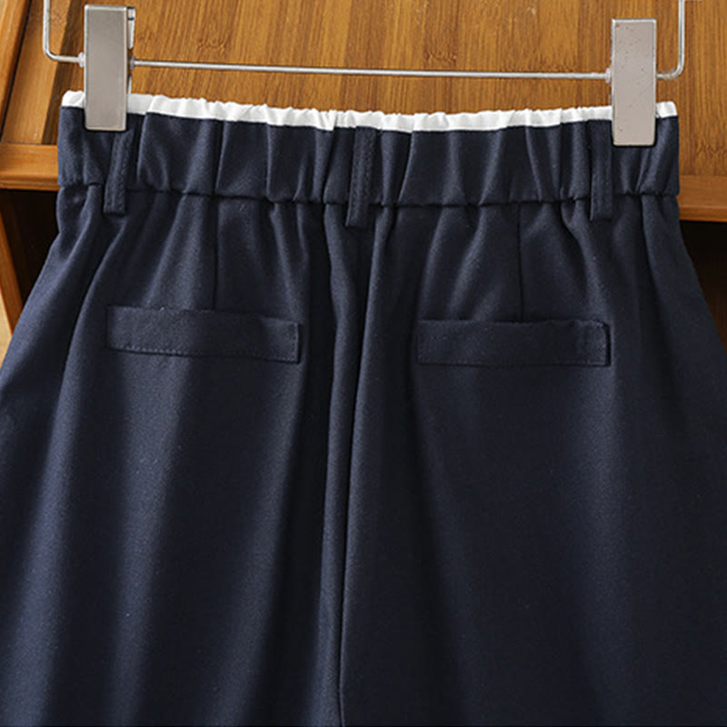 Buddha Stones Casual Hollow Lace Waistband Design Women's Cotton Linen Wide Leg Pants With Pockets - image 3