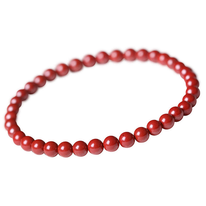 Buddha Stones Gourd Pearl Cinnabar Blessing Beads Bracelet - Imperial Cinnabar(Bead Size: 6mm) - image 11