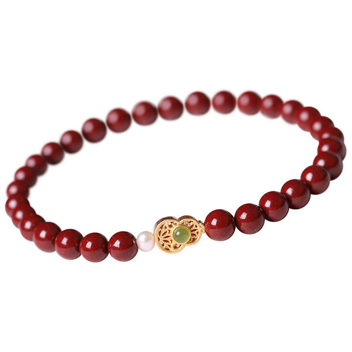 Buddha Stones Gourd Pearl Cinnabar Blessing Beads Bracelet - image 4