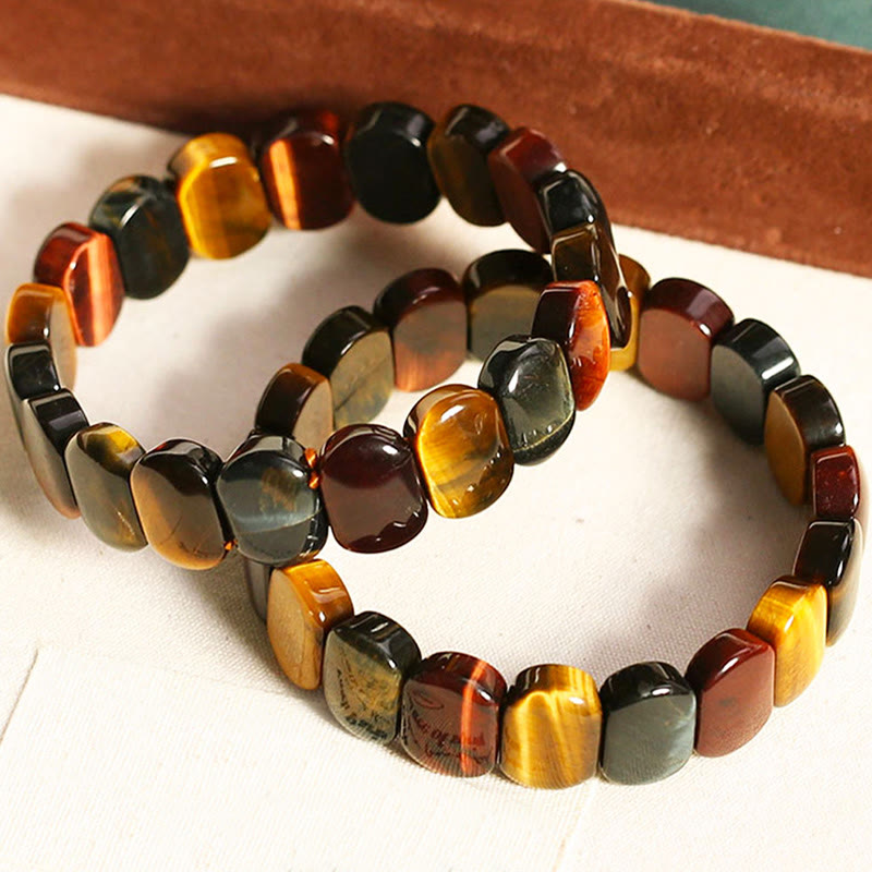 Buddha Stones Natural Colored Tiger Eye Oval Beads Strength Bracelet - image 9