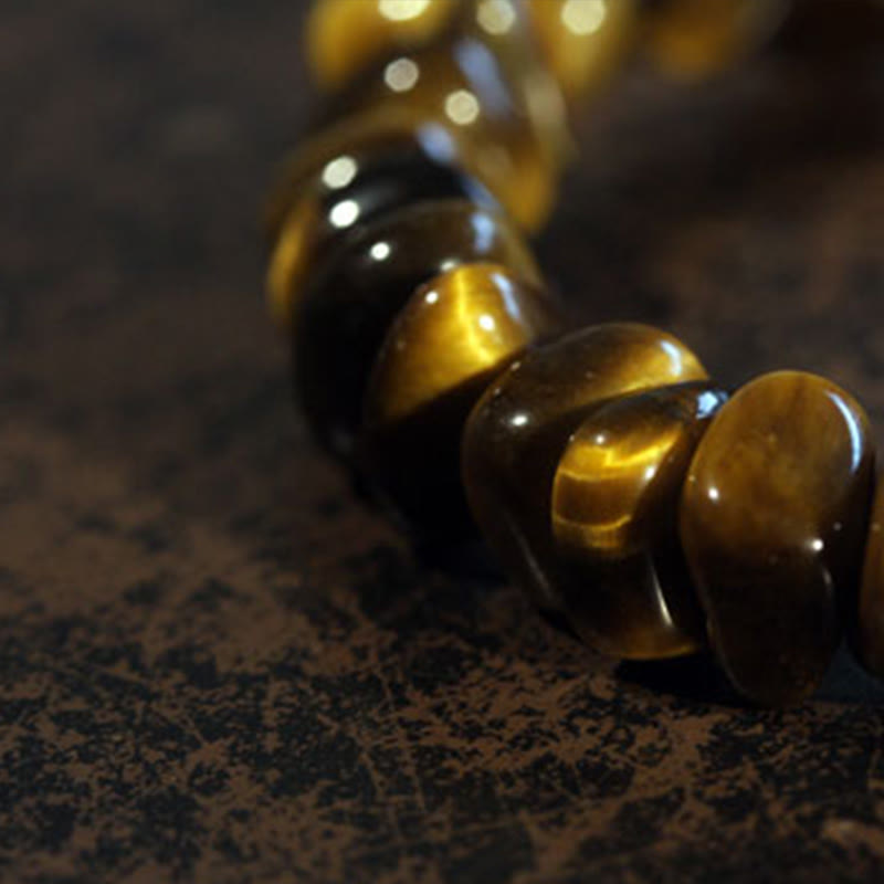 Buddha Stones Tiger Eye Irregular Blocks Courage Bracelet - image 8