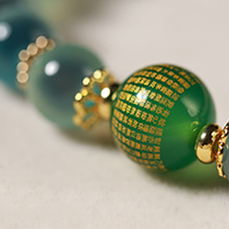 Buddha Stones Natural Colorful Candy Agate Golden Lotus Pod Healing Bracelet - image 5