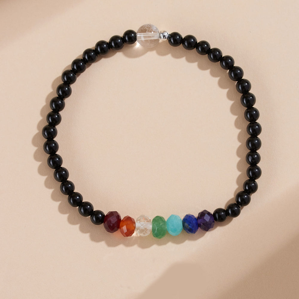 Buddha Stones Ultra-fine 4mm Black Tourmaline Colorful Stone Bracelet - image 1