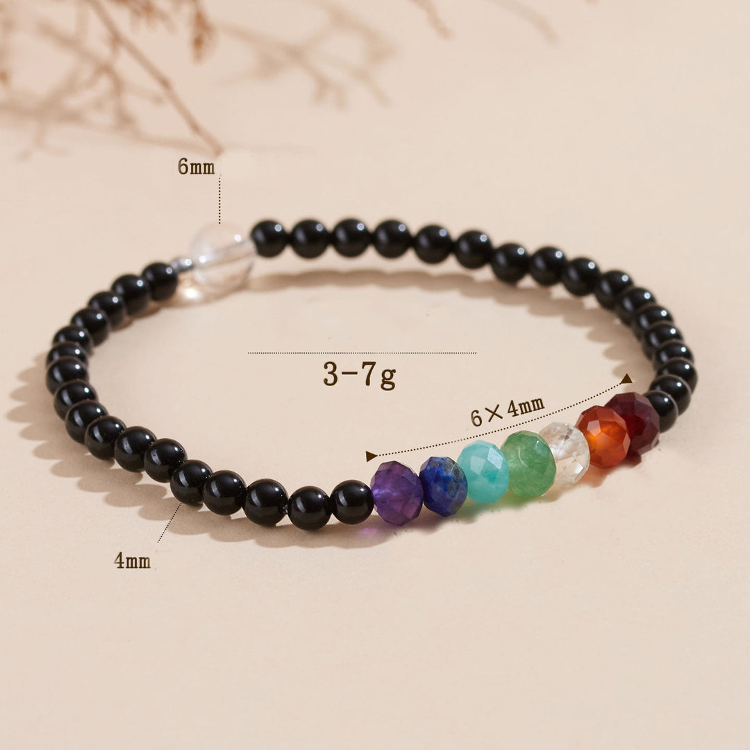 Buddha Stones Ultra-fine 4mm Black Tourmaline Colorful Stone Bracelet - image 4
