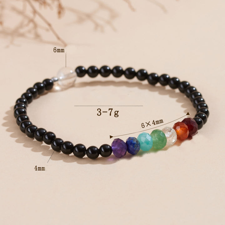 Buddha Stones Ultra-fine 4mm Black Tourmaline Colorful Stone Bracelet - image 4