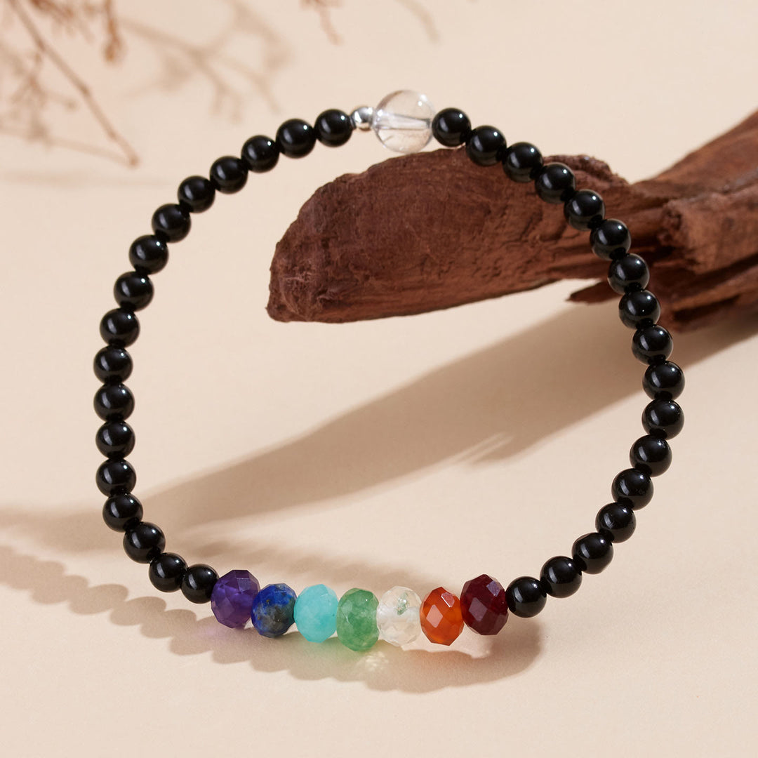 Buddha Stones Ultra-fine 4mm Black Tourmaline Colorful Stone Bracelet - Black Tourmaline(Wrist Circumference: 15-16cm) - image 0