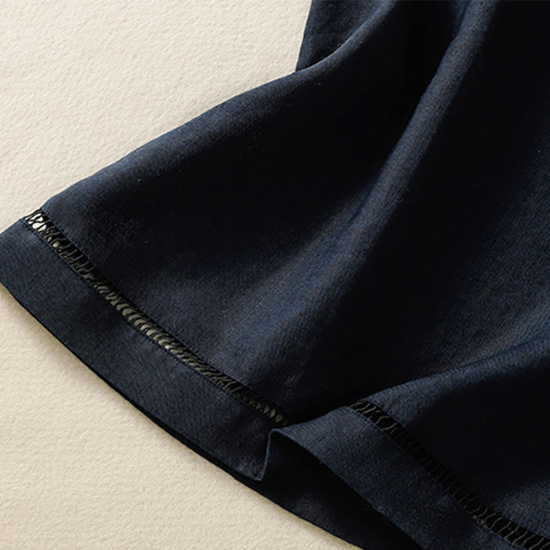 Buddha Stones Simple Crew Neck Button Design Women's Cotton Sleeveless Vest - image 5