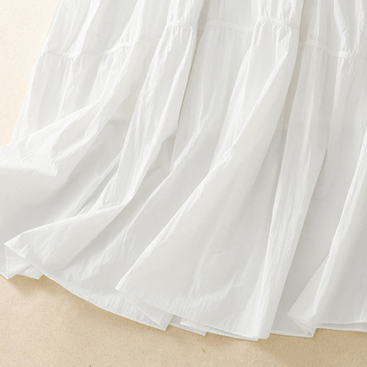 Buddha Stones Simple Lines Elastic Waist Women's Skirt With Pockets - image 8