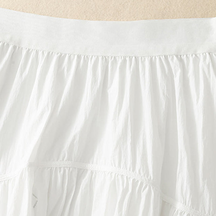 Buddha Stones Simple Lines Elastic Waist Women's Skirt With Pockets - image 4