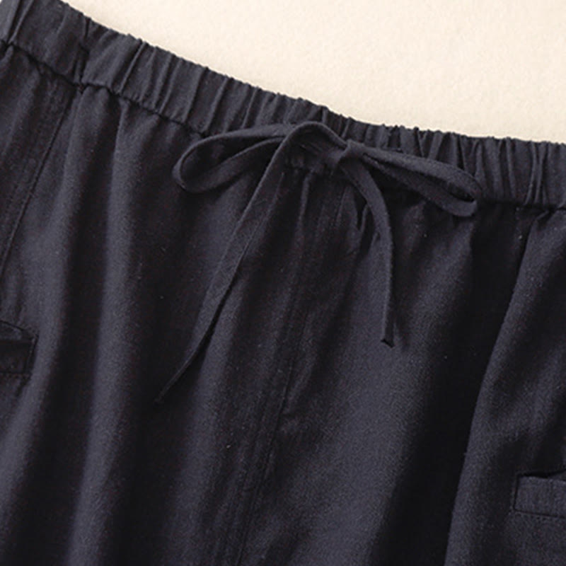 Buddha Stones Drawstring A-line Elastic Waist Cotton Women's Skirt - image 2